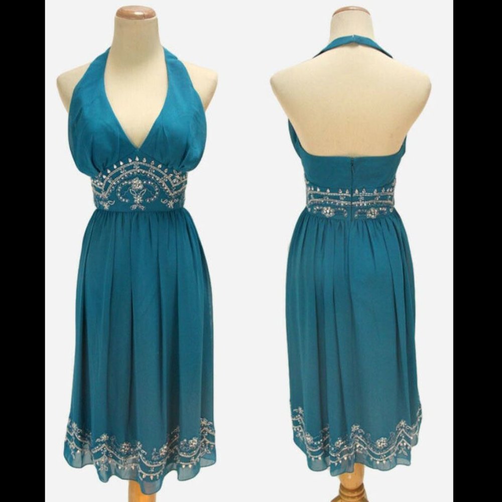 NWT Lara Ocean $280 Cocktails Bodycon Mini Beaded